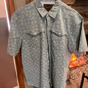 Howler Brothers Blue and Yellow Floral Shirt